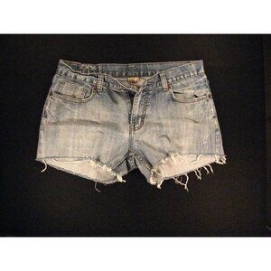Flypaper Jeans Shorts CUTOFF Size 34 Denim Short Shorts Pockets Bue Daisy Dukes
